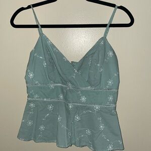Teal peplum top
